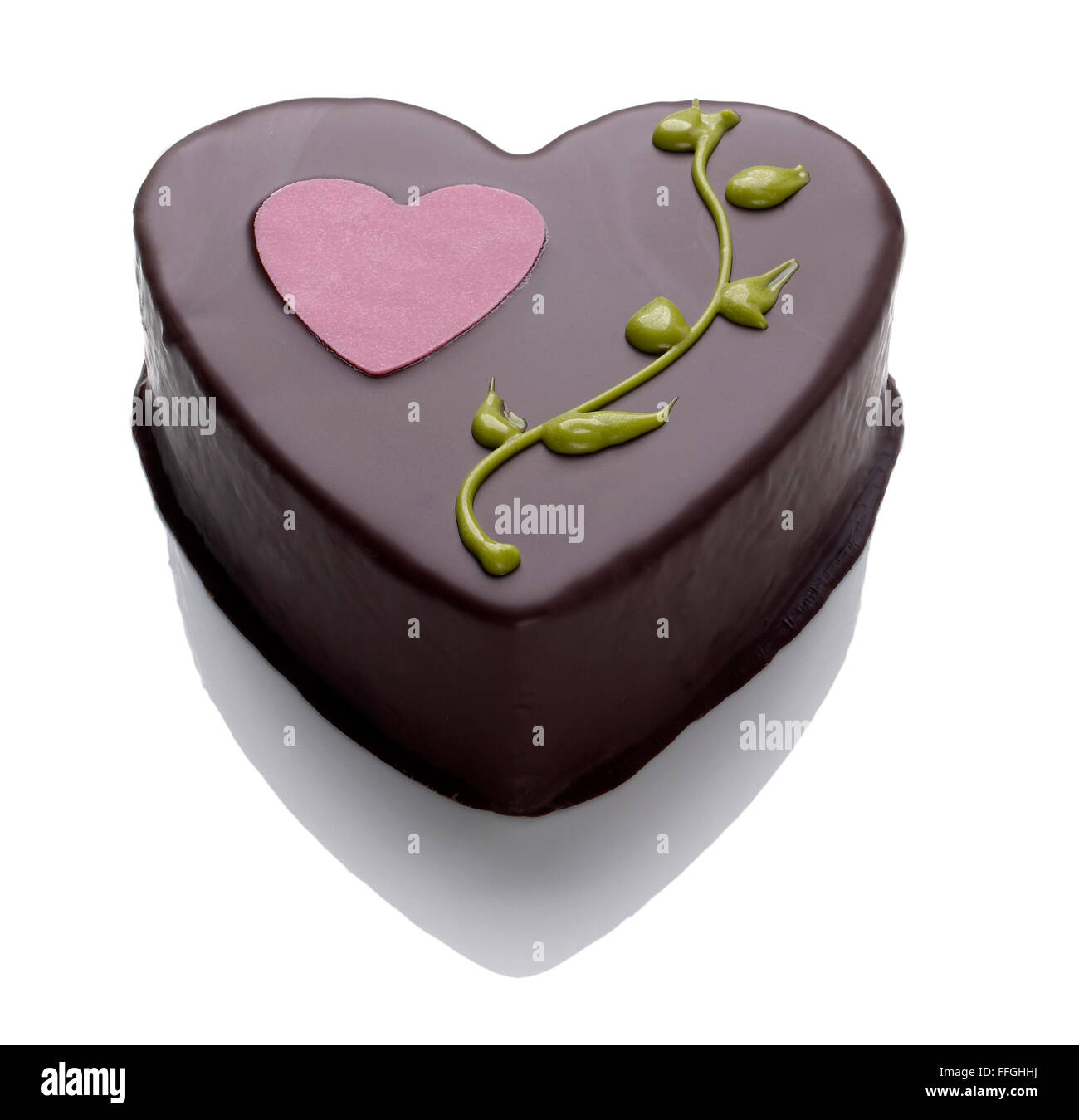 Valentines day chocolate cake Stock Photo