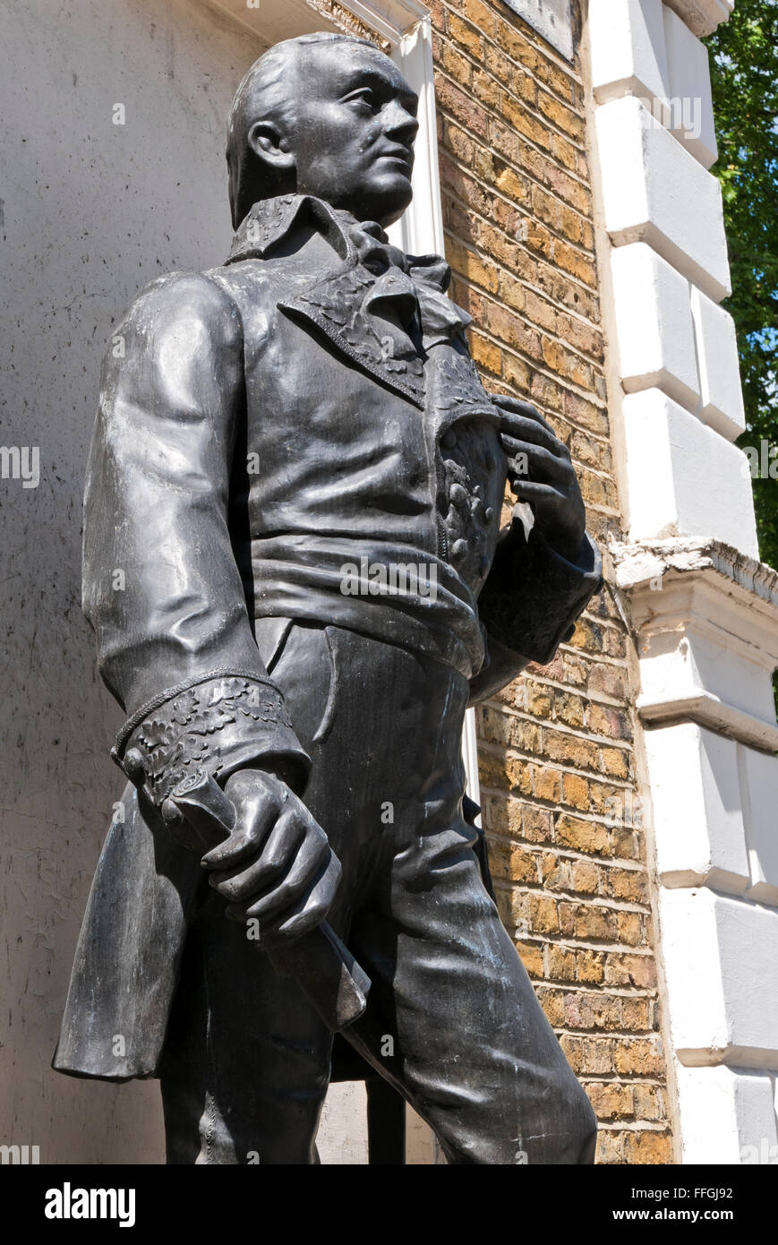 The statue of Francisco de Miranda, El Precursor, an 18th century Cuban revolutionary hero born in Venezuela, London. Stock Photo