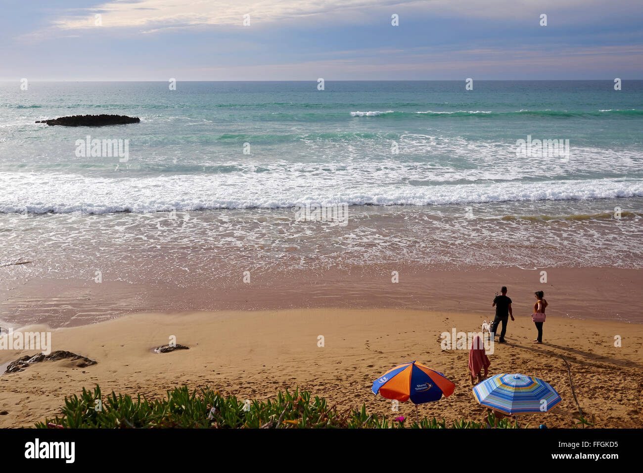 Tamraght seascape Morocco, Africa Stock Photo