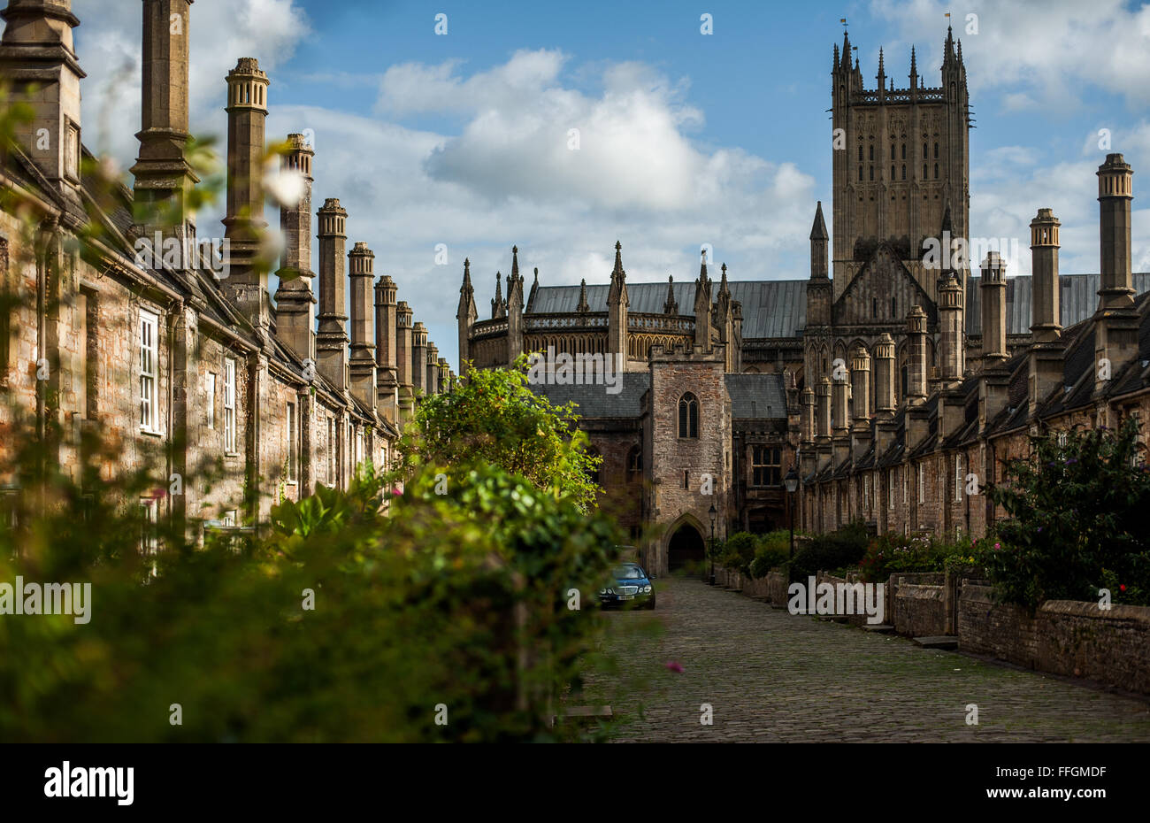 Vicars' Close at Wells Cathedral, Somerset, England Stock Photo