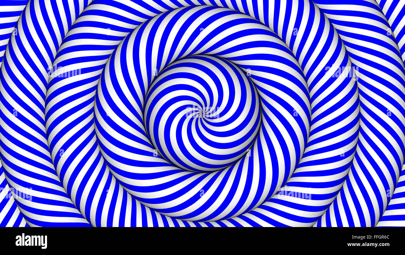 hypnotic background with blue and white concentric circles in motion ...