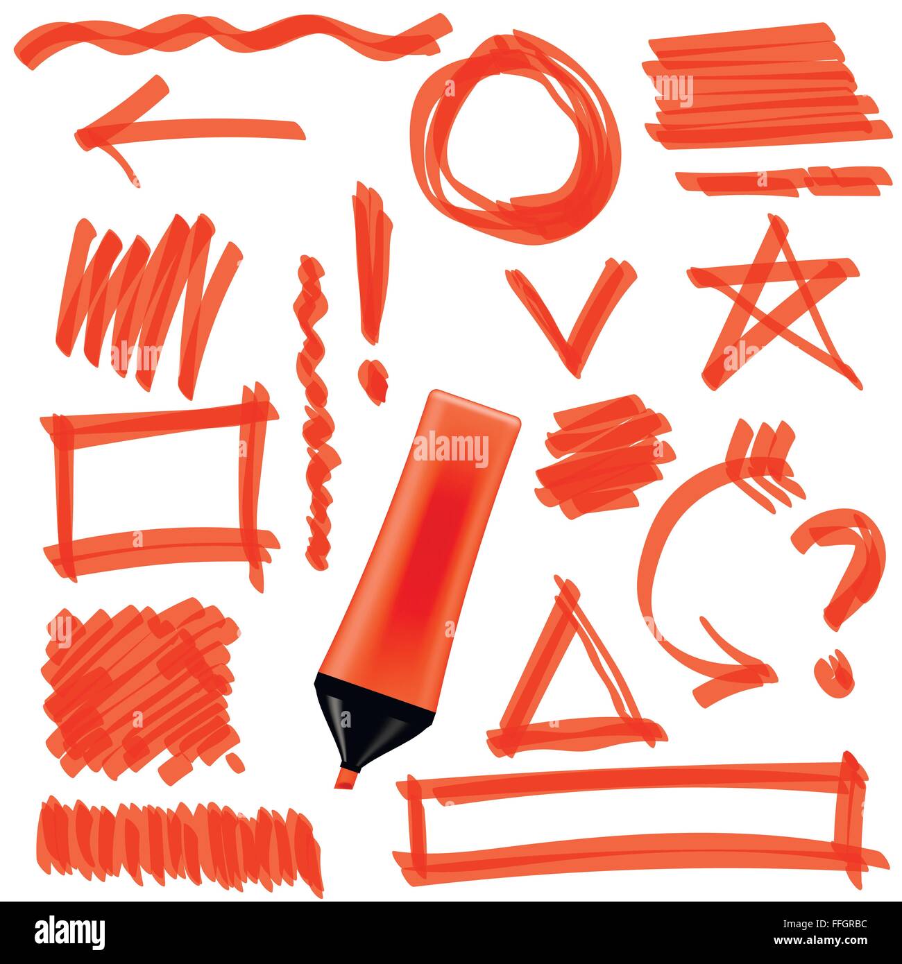 Orange Marker Isolated Set of Graphic Signs Stock Vector Image & Art