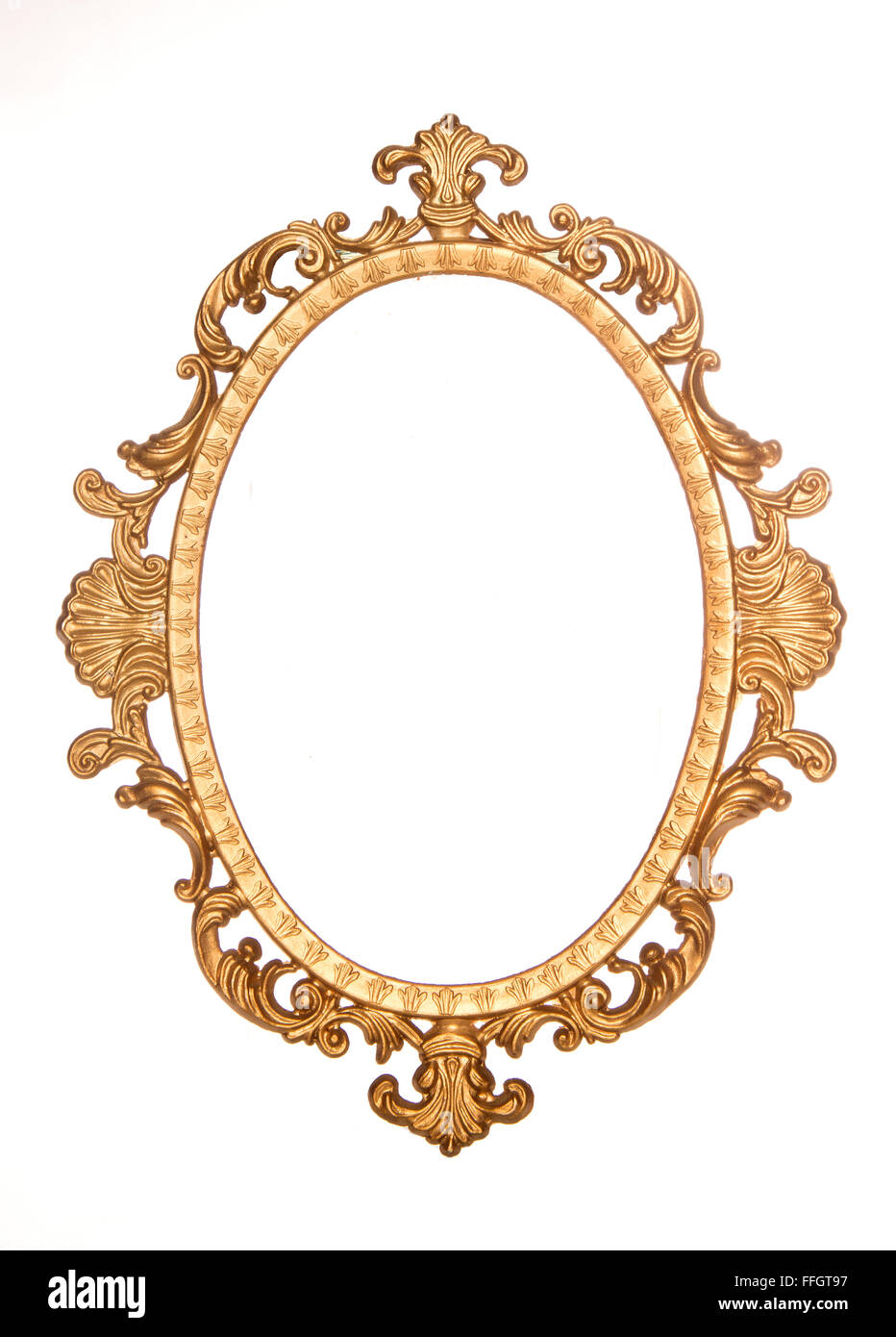 Gold gilt decorative rococo frame isolated Stock Photo - Alamy