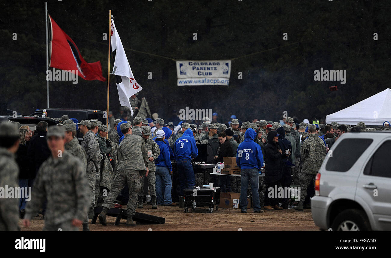 U.S. Air Force Academy cadets tailgate before the academy's football