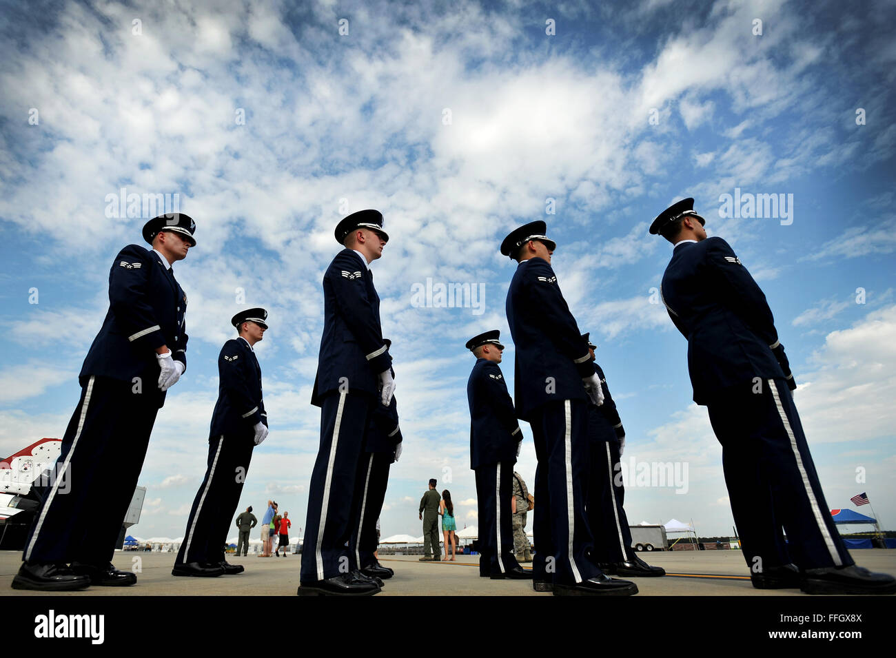 The Shaw Air Force Base Honor Guard stands in formation during a