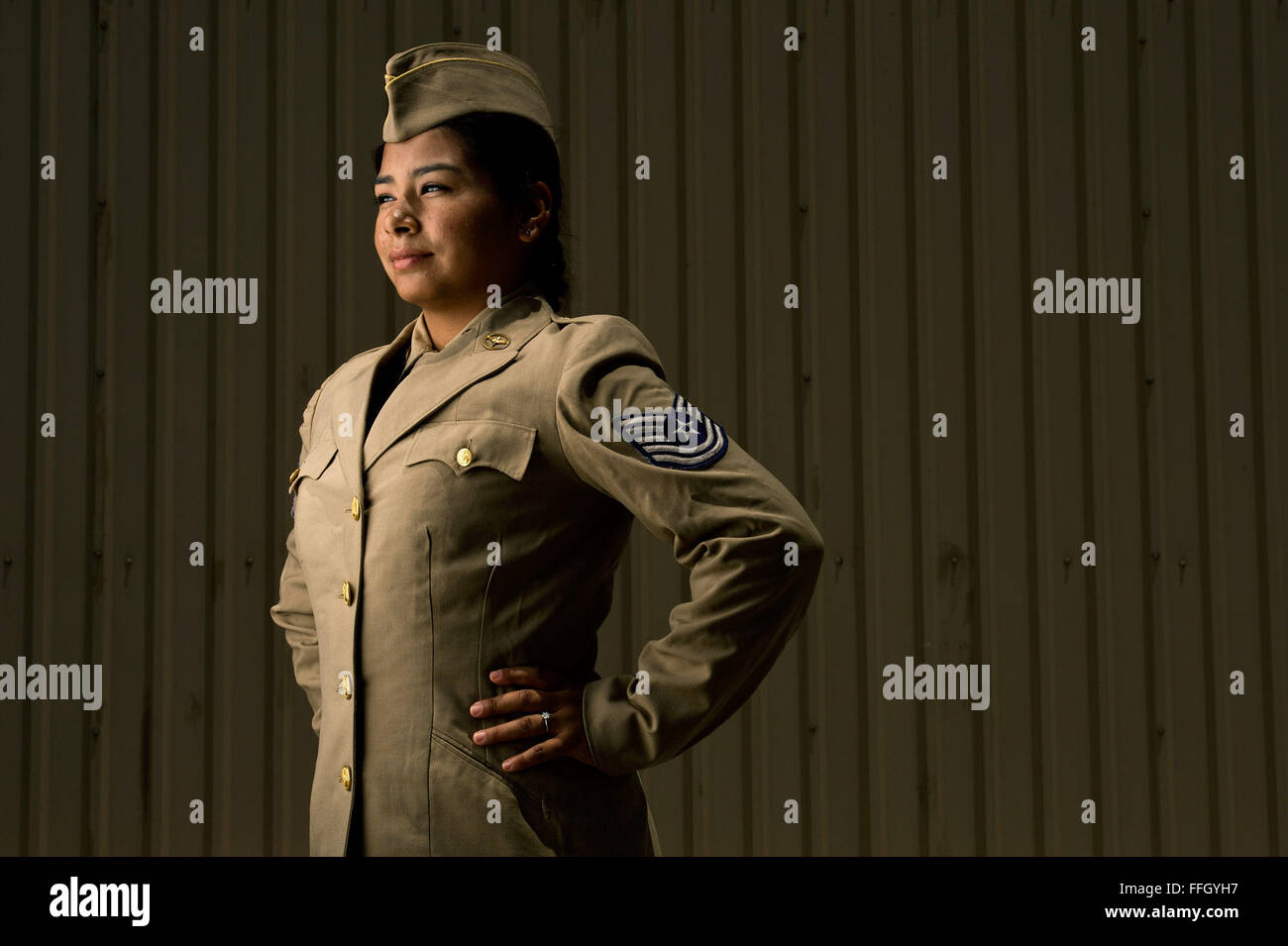 Doris Hernandez models a Khaki Shade 1 Women in the Air Force transition  uniform worn between 1947 and 1950. (U.S. Air Force photo/Tech. Sgt. Bennie  J. Davis III Stock Photo - Alamy