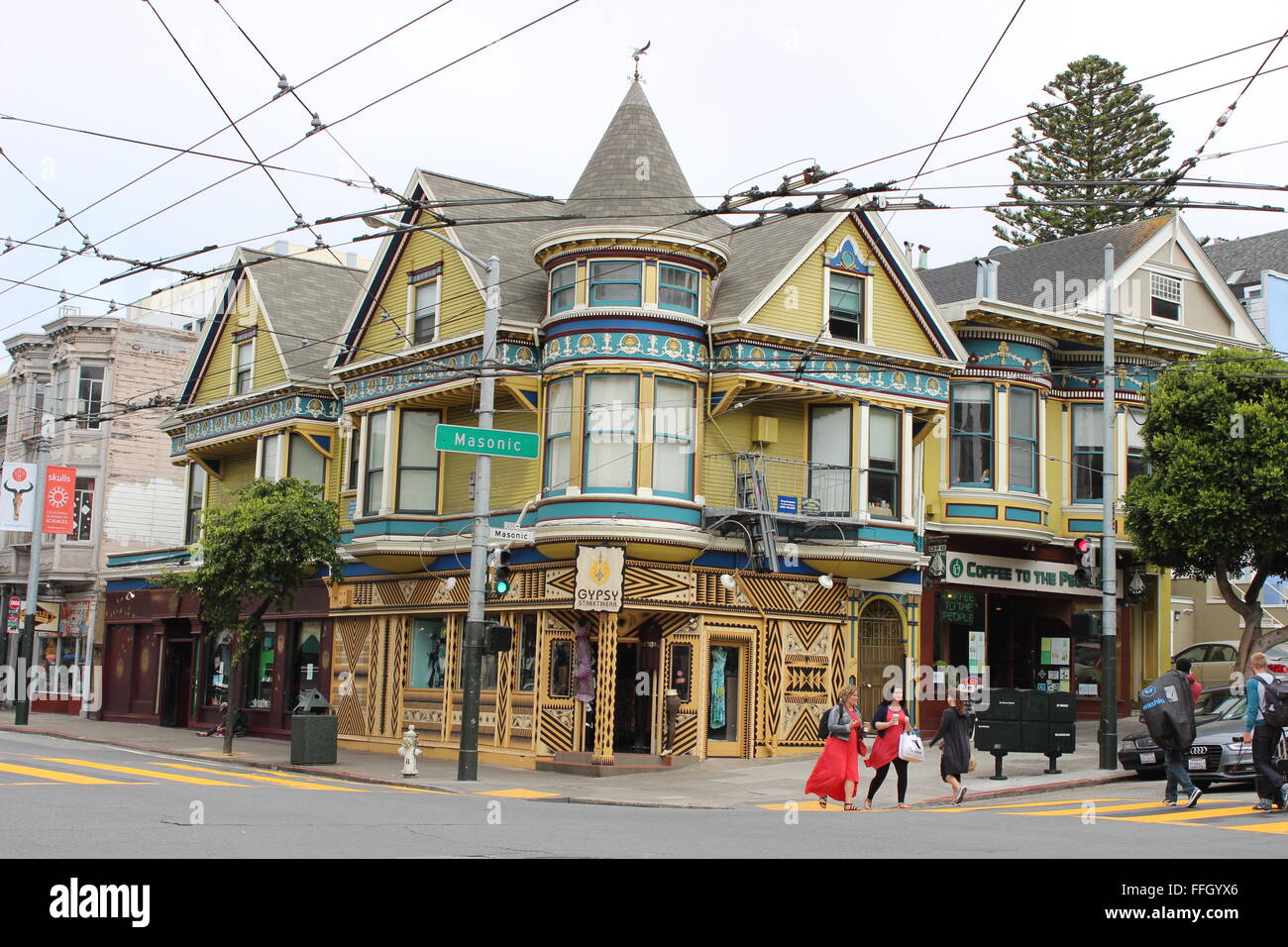 Queen Anne tower house in San Francisco Stock Photo