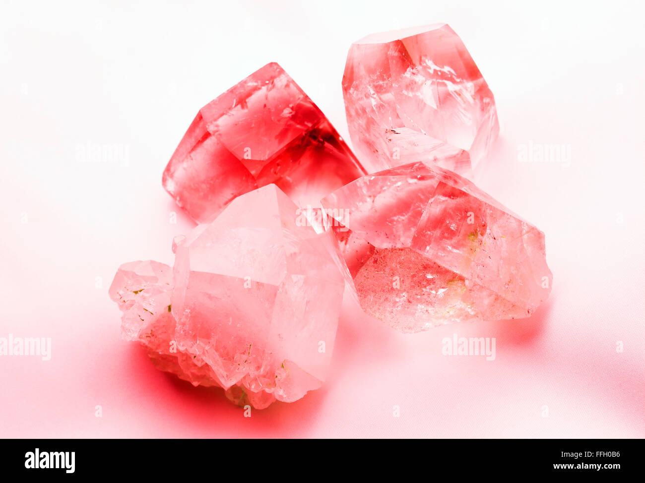 Ruby red colored quartz crystals Stock Photo Alamy