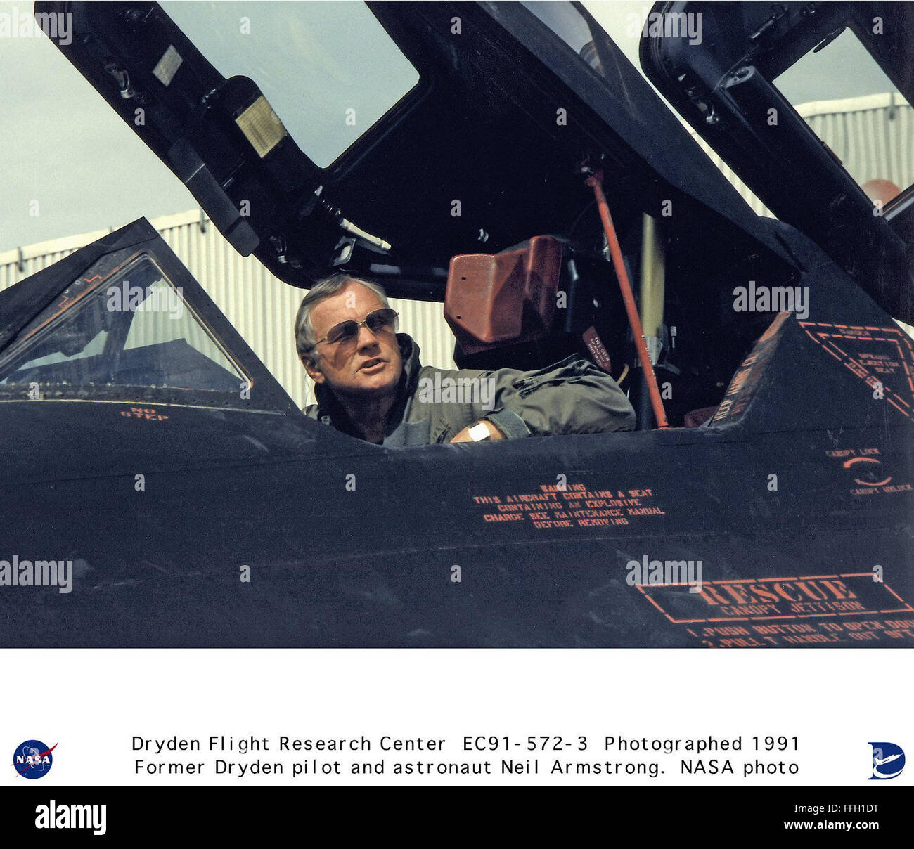 Neil A. Armstrong  served as a NASA research pilot for multiple airframes before entering the space program. Stock Photo