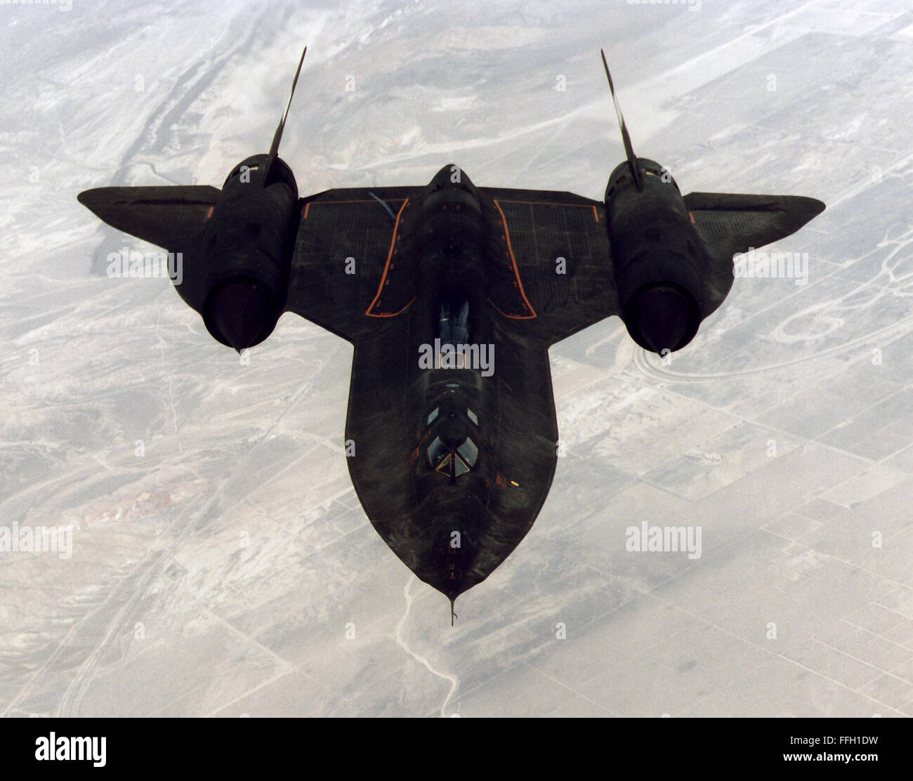 At 80,000 feet, the SR-71 was capable of surveying 100,000 square miles of Earth’s surface per hour. In mid-1976, an SR-71 set two world records for its class, with a speed record of about 2,193 mph and an altitude record of sustained flight at about 85,069 feet. Stock Photo