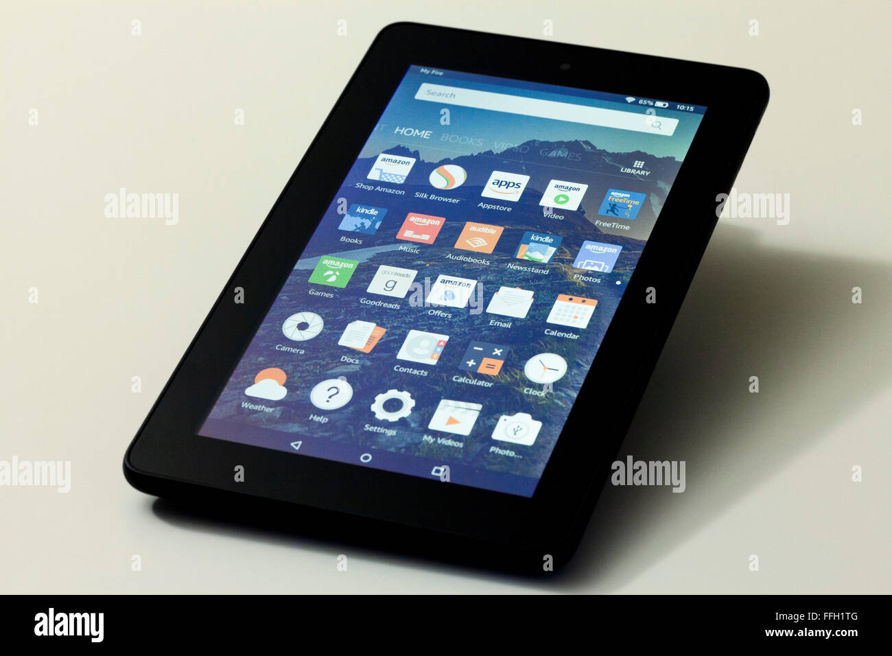 Amazon Fire tablet home screen - USA Stock Photo
