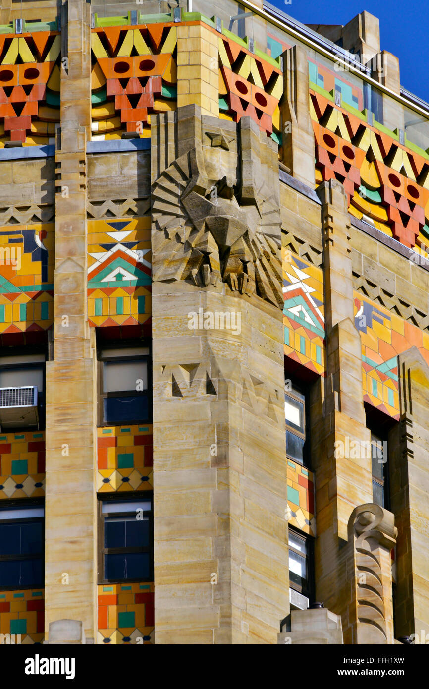 Exterior detail of tower statue and tile work on City Hall, Buffalo Stock  Photo - Alamy