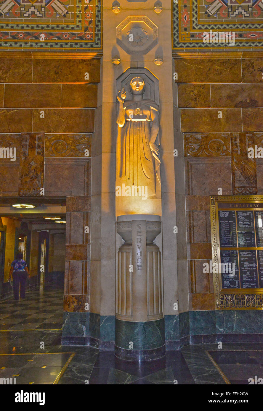 Art deco statue in lobby of City Hall in Buffalo NY Stock Photo Alamy