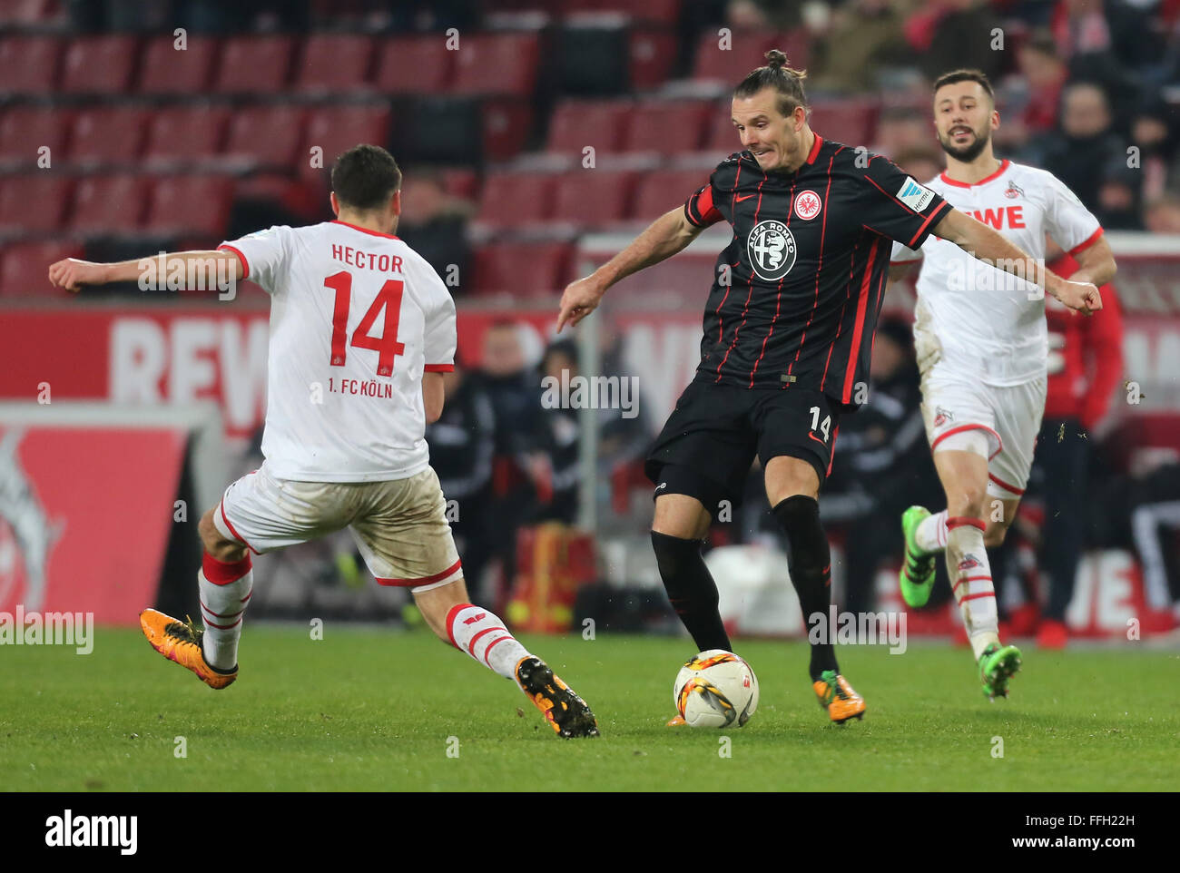 Cologne, Germany. 13th Feb, 2016. FC Koeln vs Eintracht Frankfurt:  Alexander Meier (Frankfurt, R) vs Jonas Hector (Koeln). Credit: Juergen  Schwarz/Alamy Live News Stock Photo - Alamy