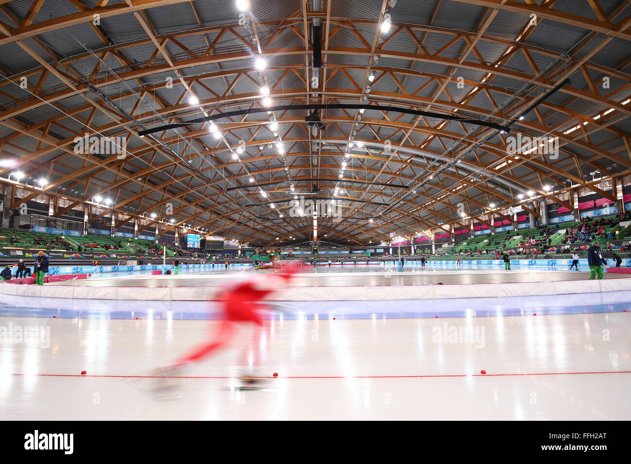 Hamar, Norway. 13th Feb, 2016. Hamar Olympic Hall Viking Ship Speed Skating : at Hamar Olympic Hall Viking Ship during the Lillehammer 2016 Winter Youth Olympic Games in Hamar, Norway . Credit:  Shingo Ito/AFLO SPORT/Alamy Live News Stock Photo