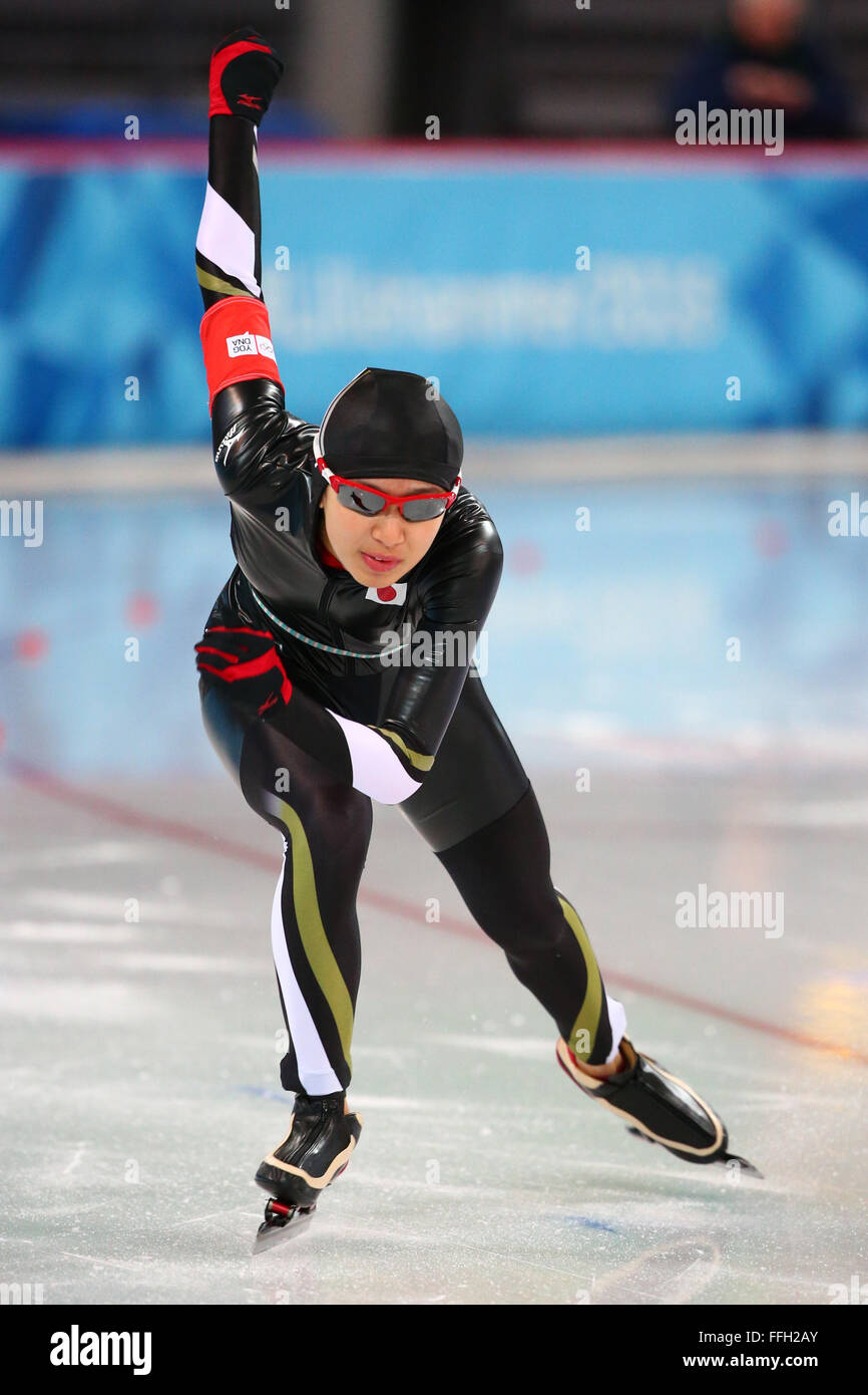Hamar, Norway. 13th Feb, 2016. Yuna ONODERA (JPN) Speed Skating : Women's 500m at Hamar Olympic Hall Viking Ship during the Lillehammer 2016 Winter Youth Olympic Games in Hamar, Norway . Credit:  Shingo Ito/AFLO SPORT/Alamy Live News Stock Photo
