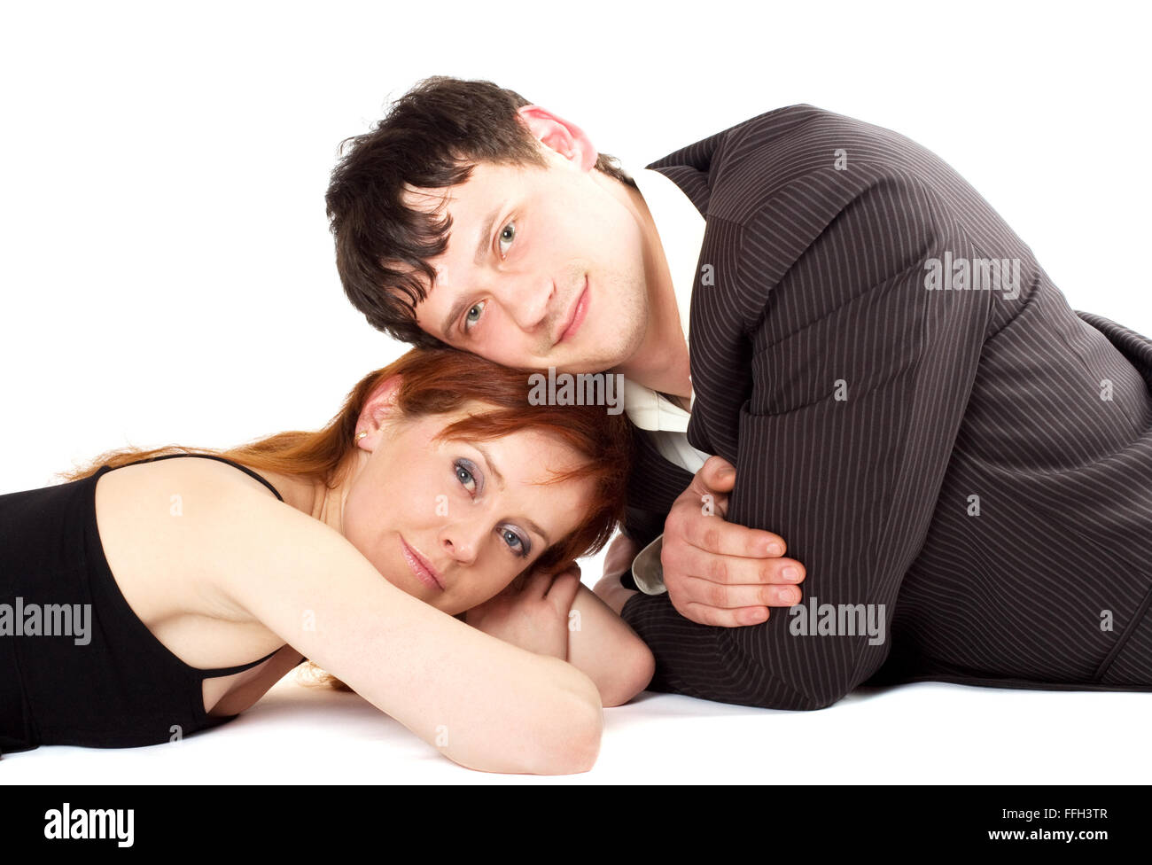 Loving couple, isolated on white background Stock Photo - Alamy