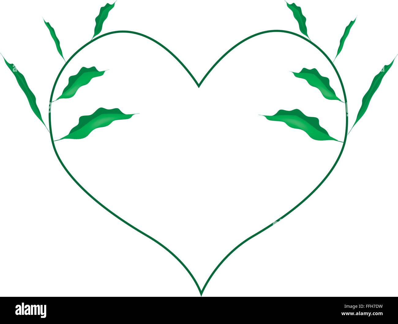 Love Concept, Illustration of Green Leaves Forming in A Heart Shape ...