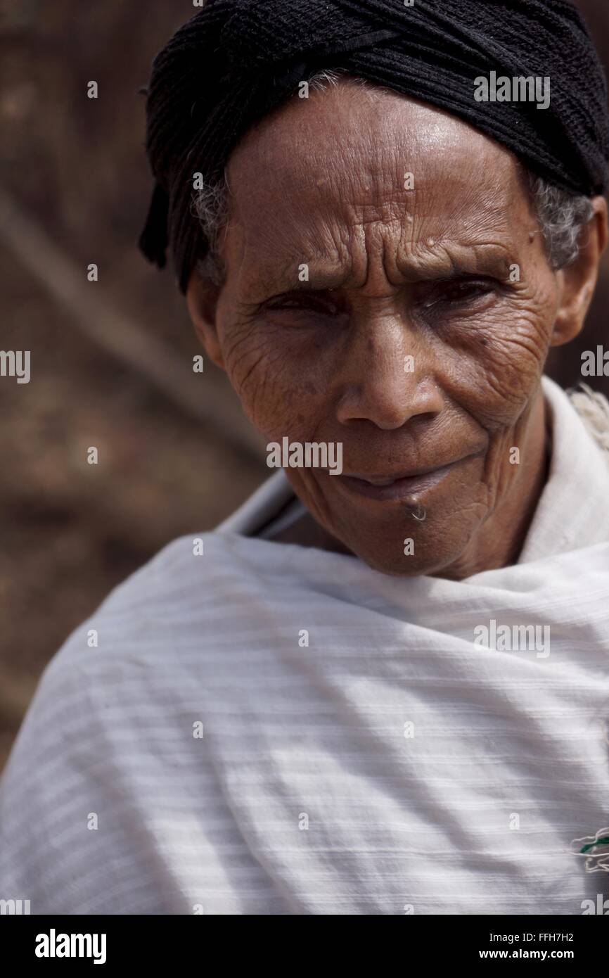 An elderly Ethiopian lady. Stock Photo