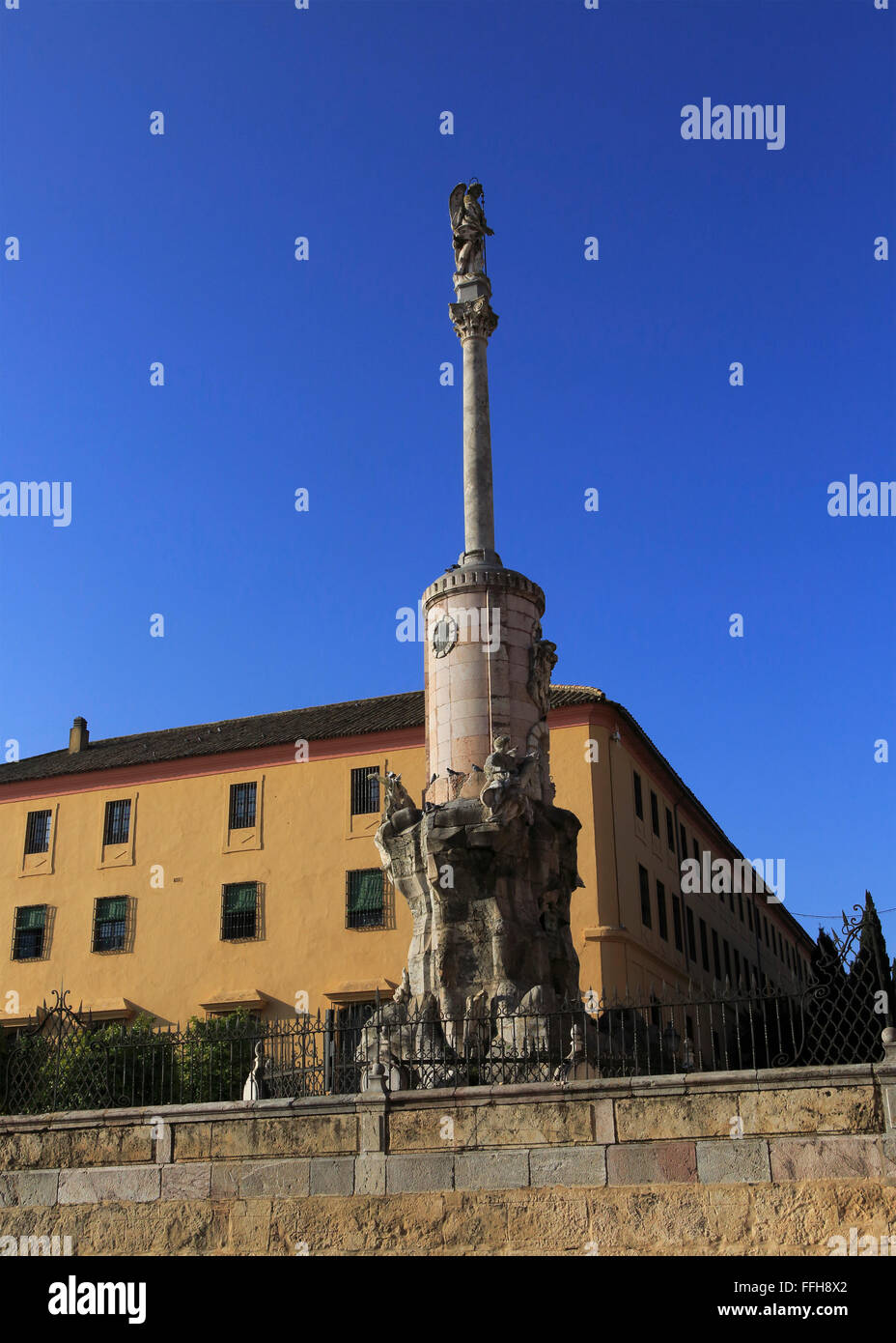 Triunfo de San Rafael de la Puerta del Puente, Cordoba, Spain monument to Archangel Rafael Stock Photo