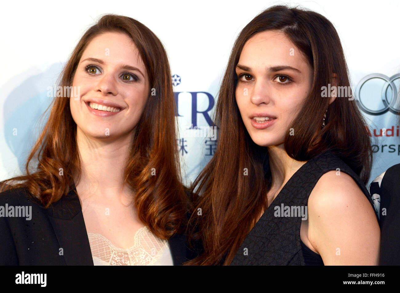 Daphne Patakia (Greece) and Sara Serraiocco (Italy) during the photocall with the European Shootung Stars 2016 during the 66th Berlin International Film ...