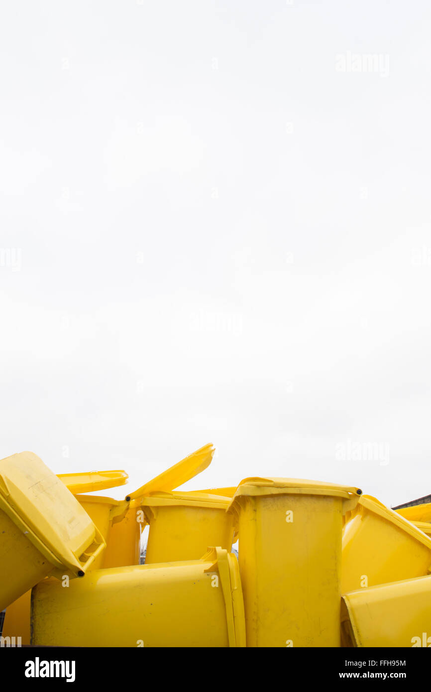 Yellow wheelie bins hi-res stock photography and images - Alamy