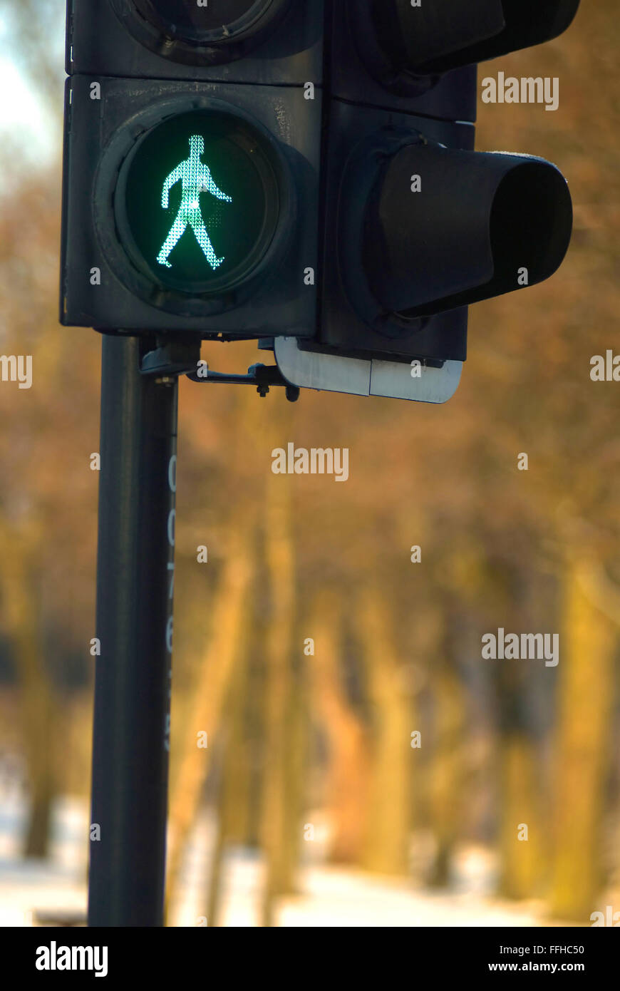 green man / traffic signal Stock Photo