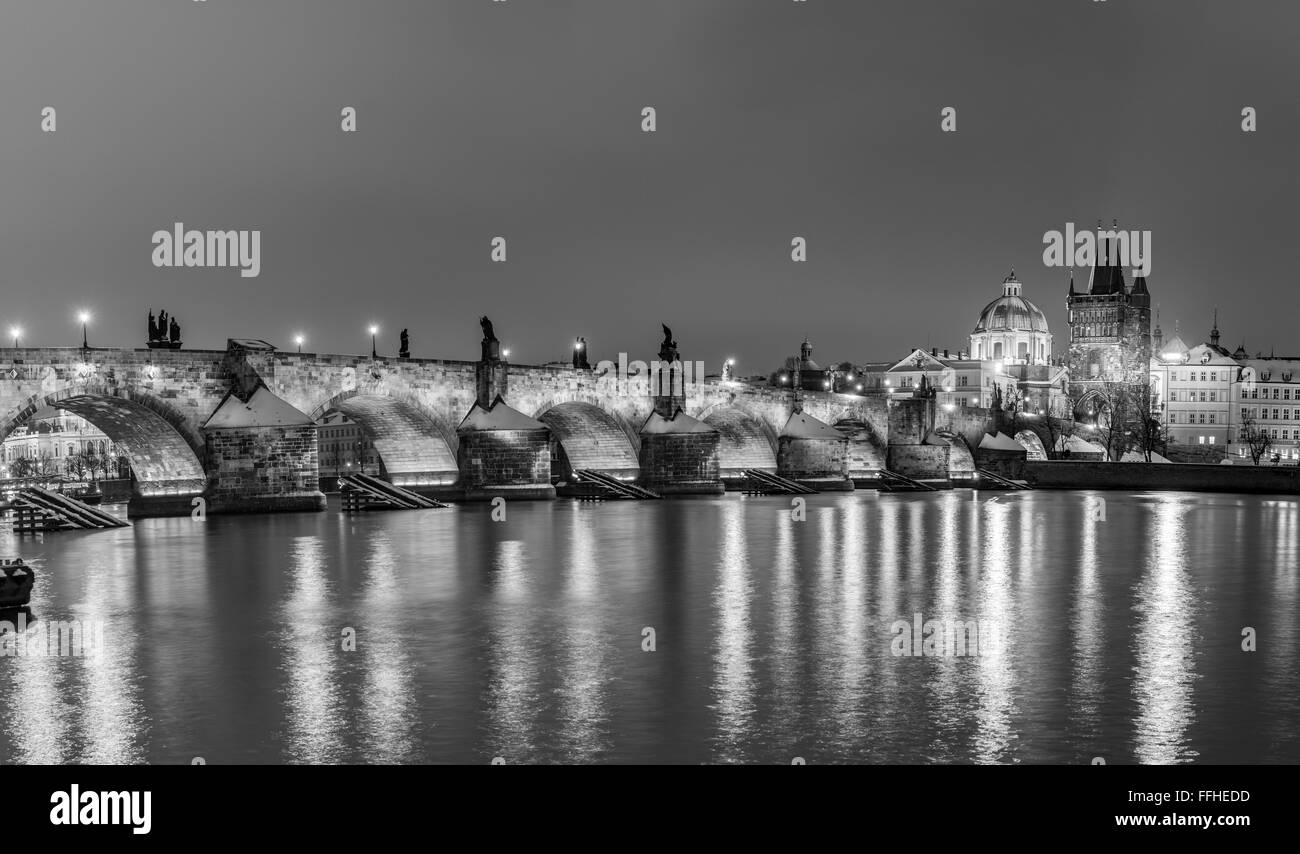 Prague, Charles Bridge, Czech Republic Stock Photo