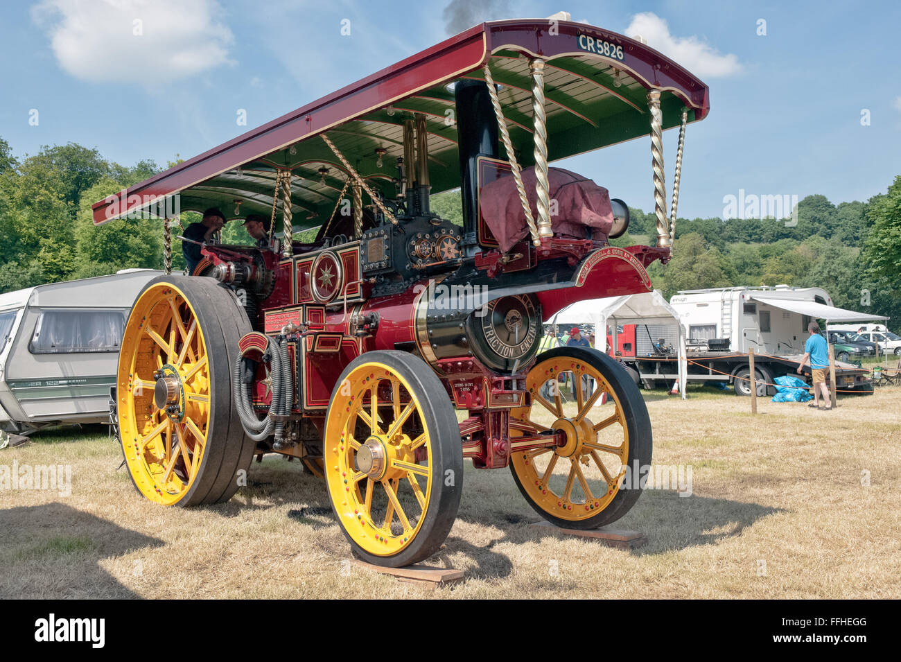 The Historic,  Philadelphia steam traction, show engine operating on a sunny day at an event in Wiltshire, UK Stock Photo