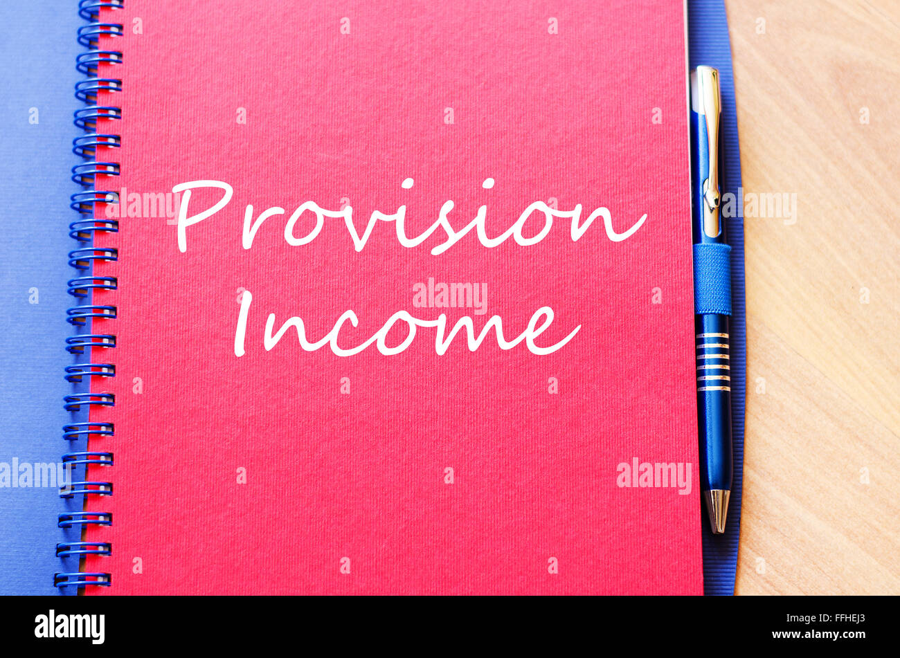 Provision income text concept write on notebook Stock Photo