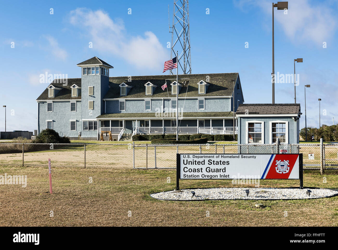 United States Coast Guard Station, Oregan Inlet, Nags Head, North Carolina, USA Stock Photo