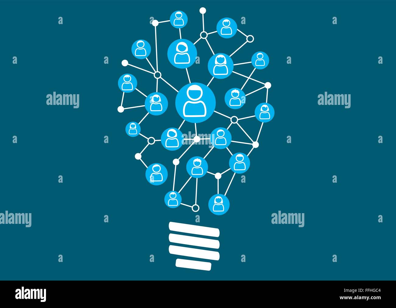 Social crowd sourcing and ideation. Swarm intelligence by the social community of a business or company. Stock Vector