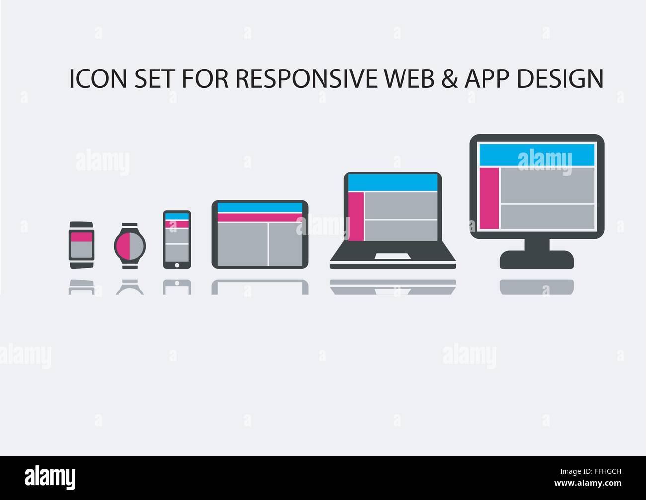 Mobile app icons display Stock Vector Images - Alamy