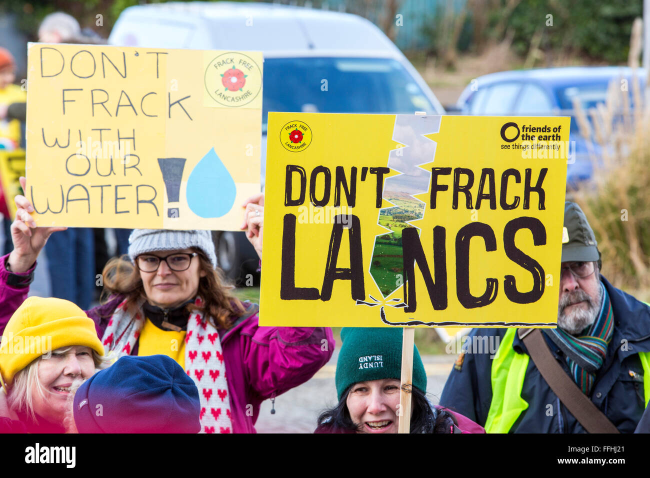Cuadrilla applied to frack for shale gas in several sites in Lancashire but was turned down by Lancashire County Council, after Stock Photo