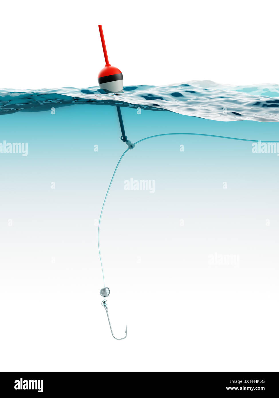 Bobber with fishing line and hook under water closeup Stock Photo Alamy