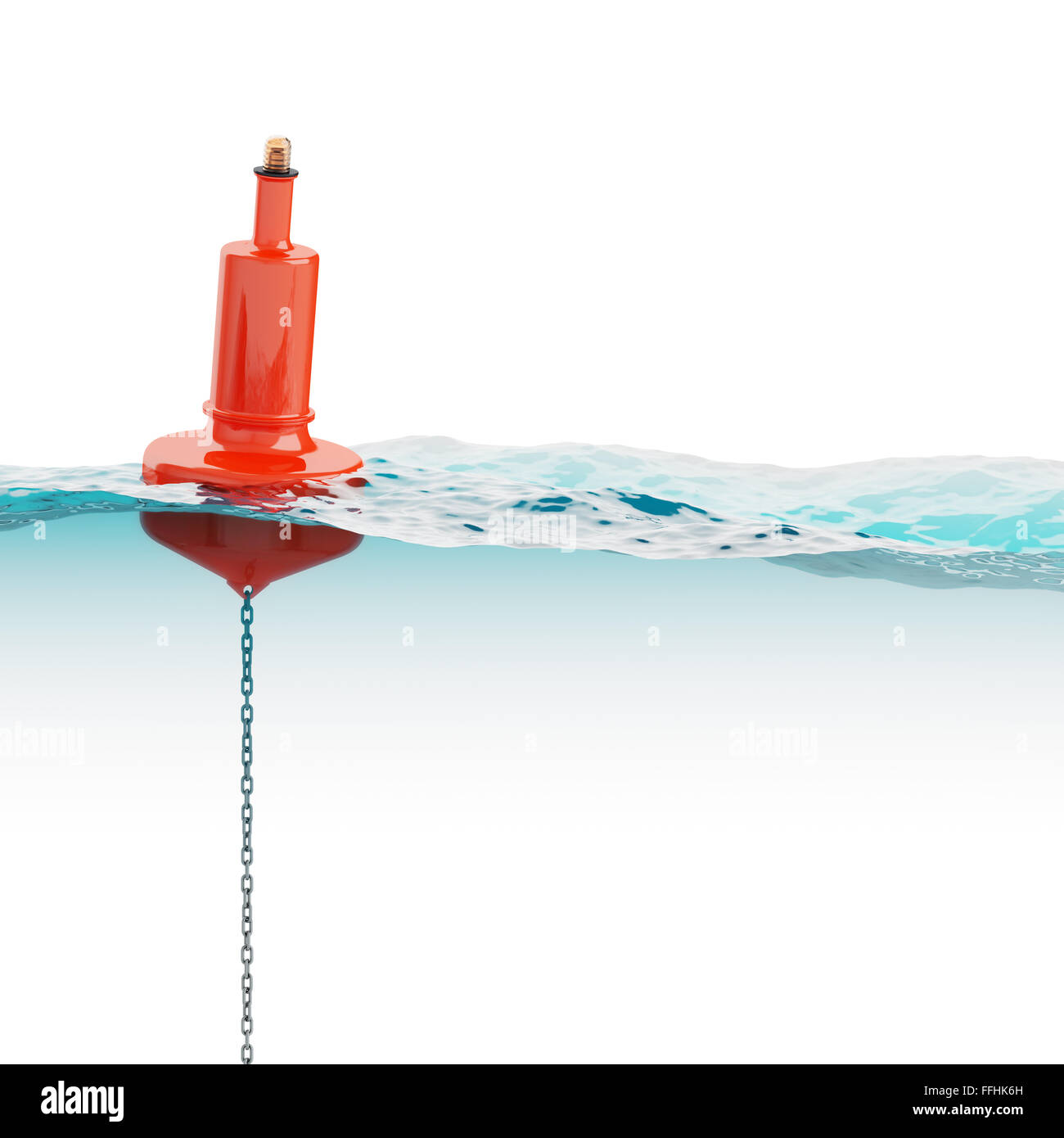 Red beacon on water surface Stock Photo Alamy