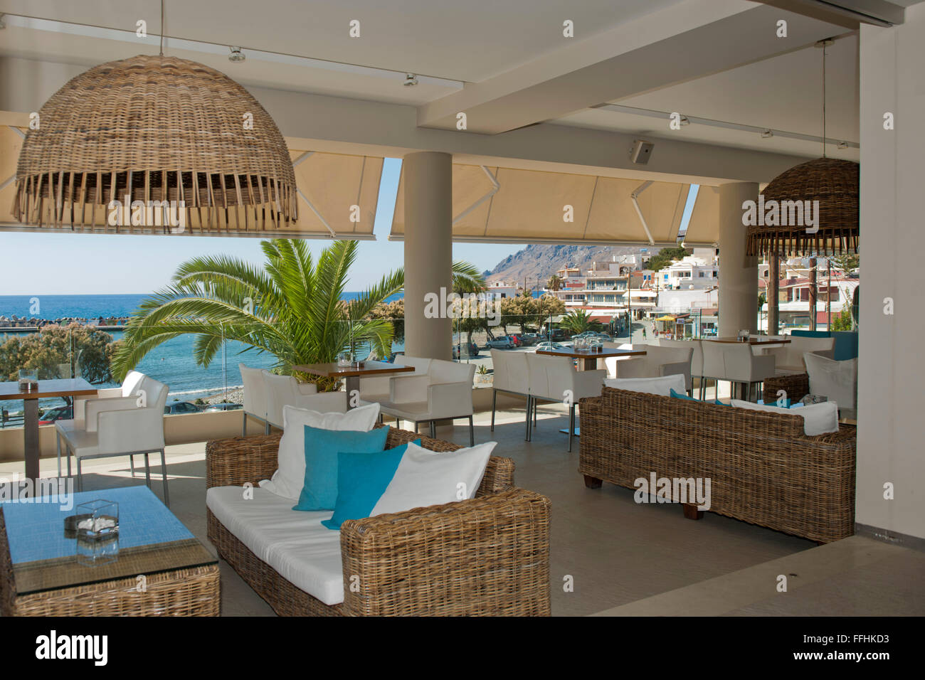 Griechenland, Kreta, Südwesten, Plakias, Cafe Frame Stock Photo