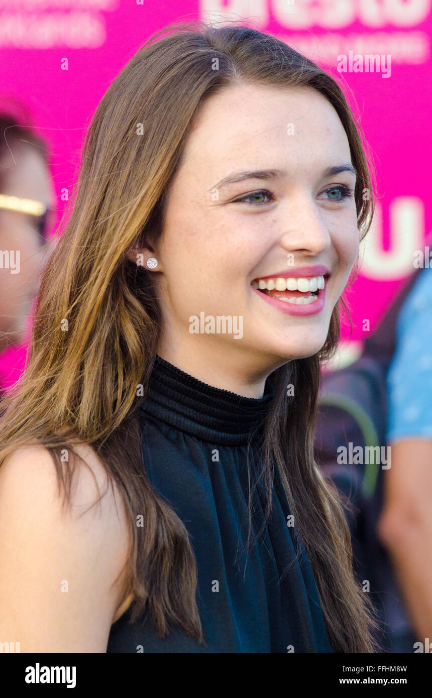 Sydney, Australia. 14th Feb, 2016: VIP's and Celebrities seen arriving on the black carpet at the Tropfest Short Film Festival. Pictured is Philippa Northeast Credit:  mjmediabox/Alamy Live News Stock Photo