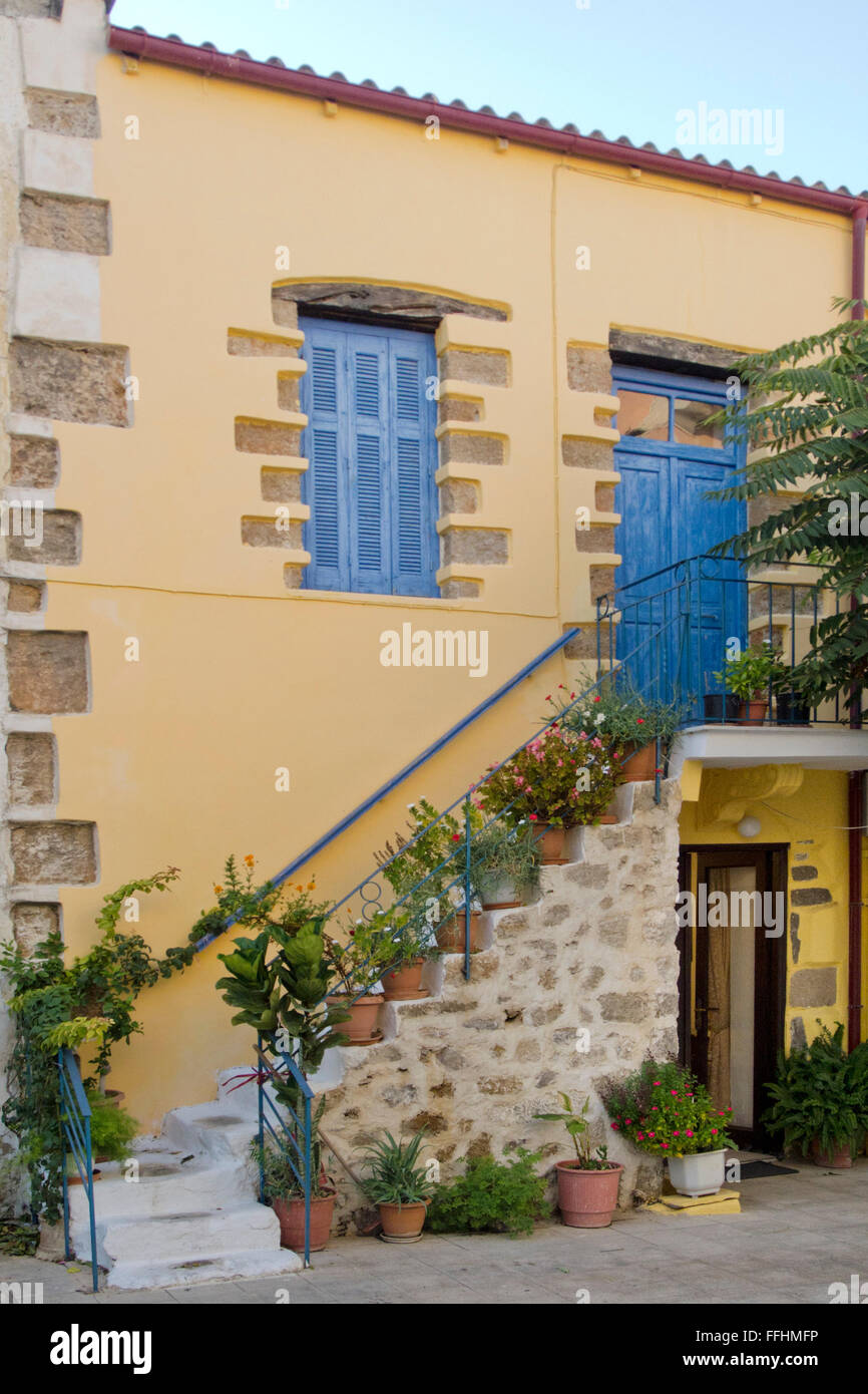 Griechenland, Kreta, Paleochora, Dorfhaus im Ort Stock Photo