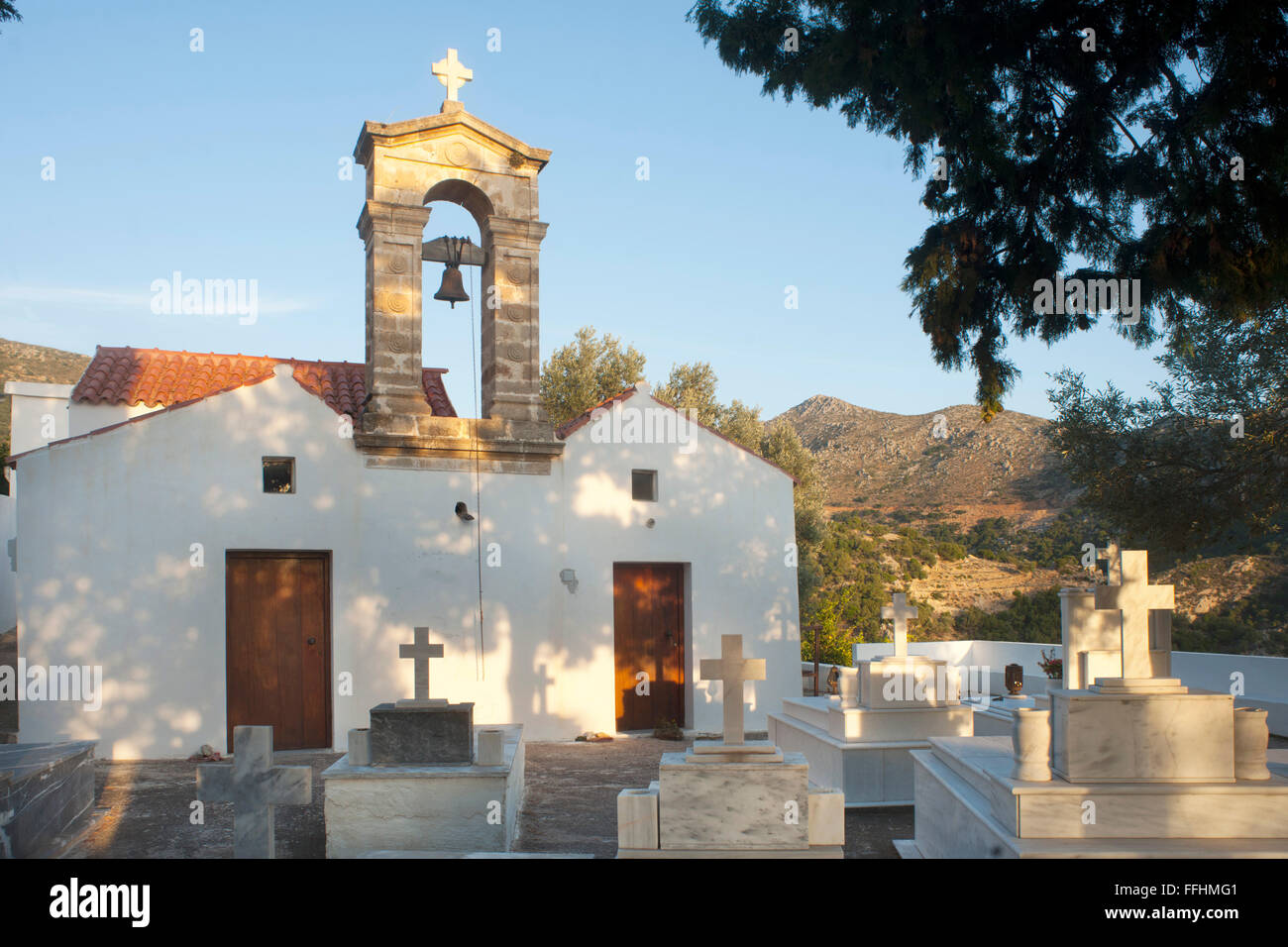 Griechenland, Kreta, Anidri bei Paleochora, Friedhofskirche Agios Georgios Stock Photo