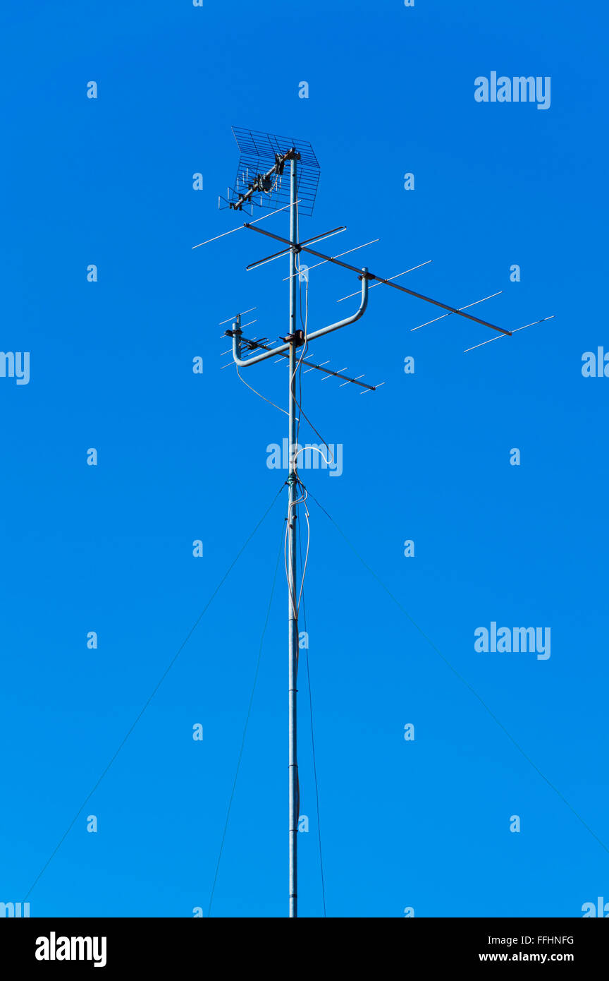 Television analogic antenna Stock Photo