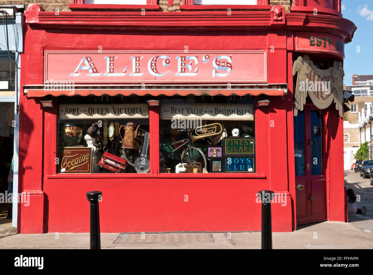 Alice's antique shop in Portobello Road in Notting hill Gate, London