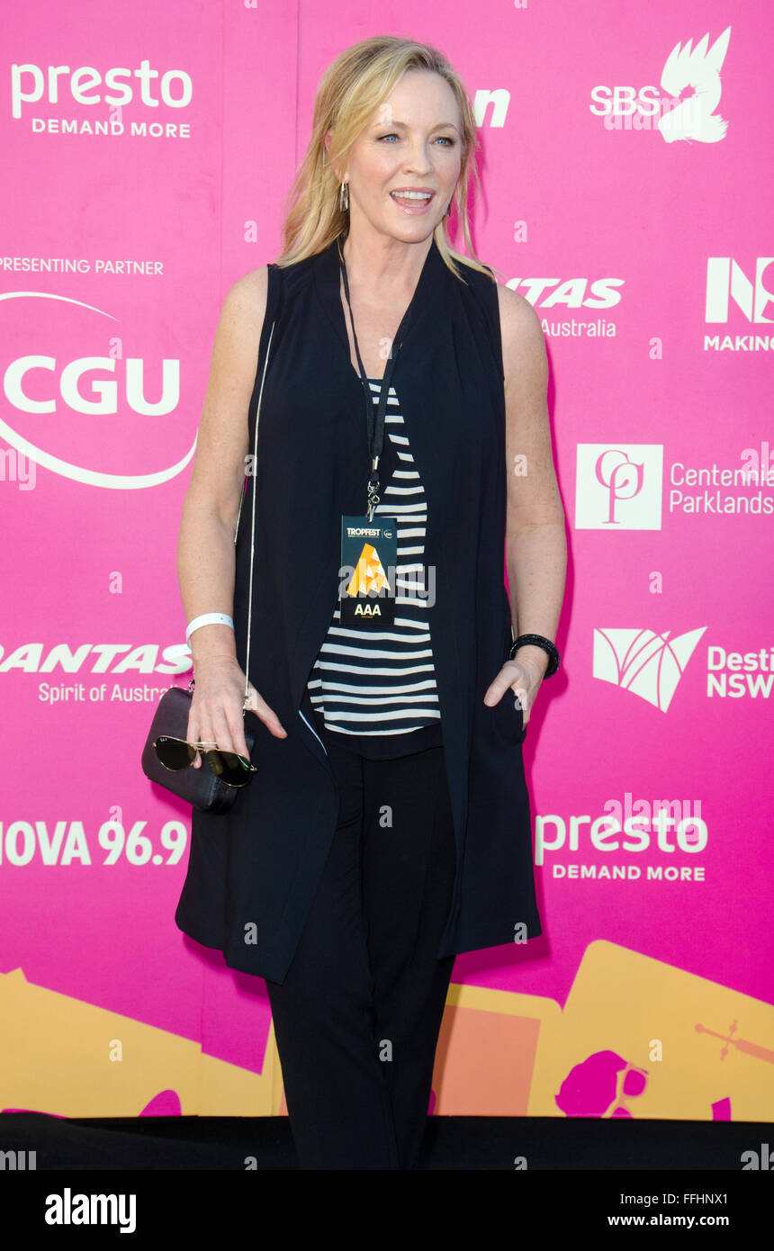 Sydney, Australia. 14th Feb, 2016: VIP's and Celebrities seen arriving on the black carpet at the Tropfest Short Film Festival. Pictured is Rebecca Gibney Credit:  mjmediabox/Alamy Live News Stock Photo