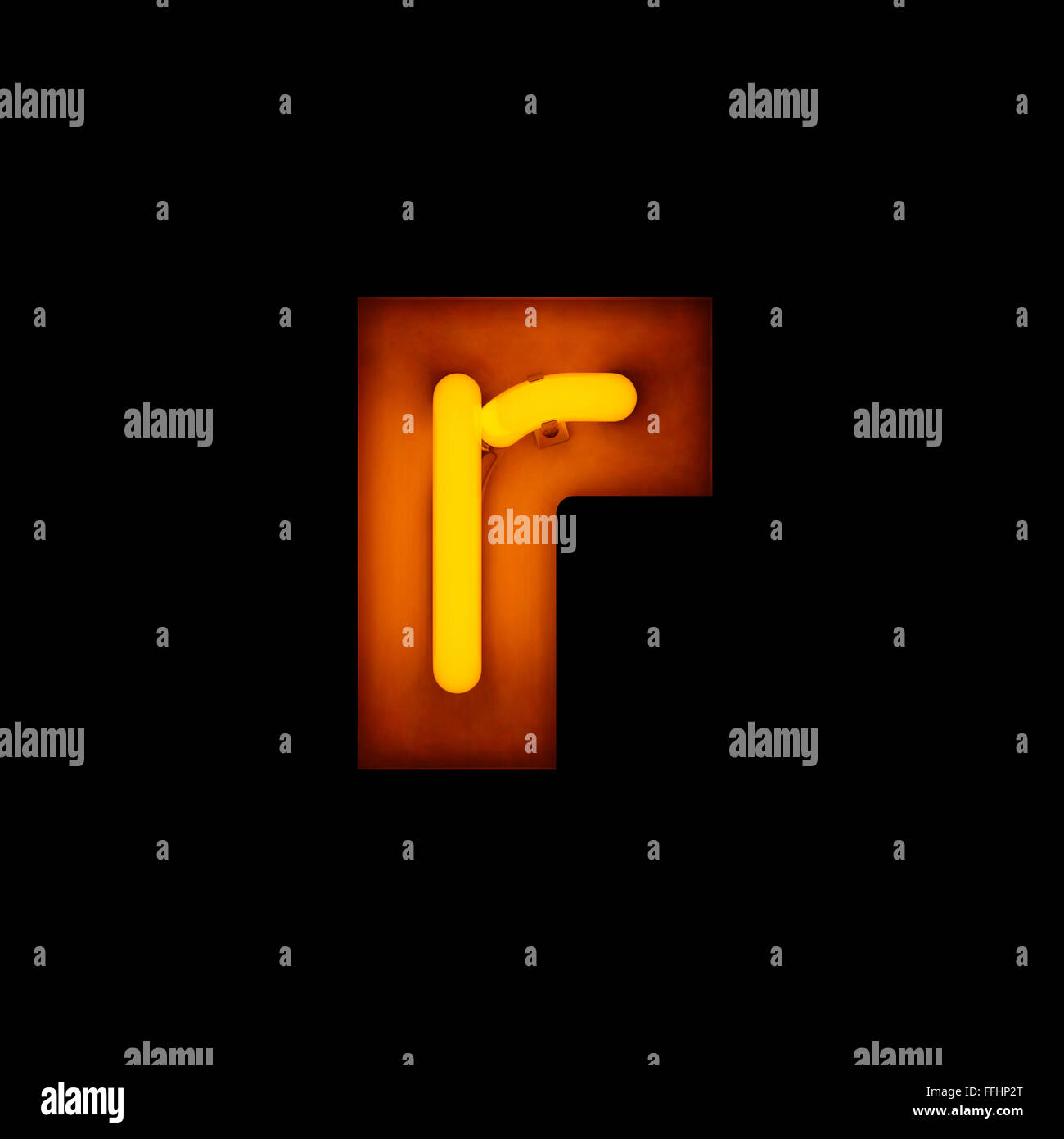 Neon Letter r lower case neon alphabet collection isolated on black ...