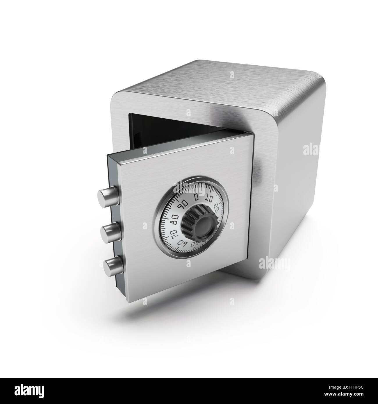 Open safe box isolated on white Stock Photo Alamy