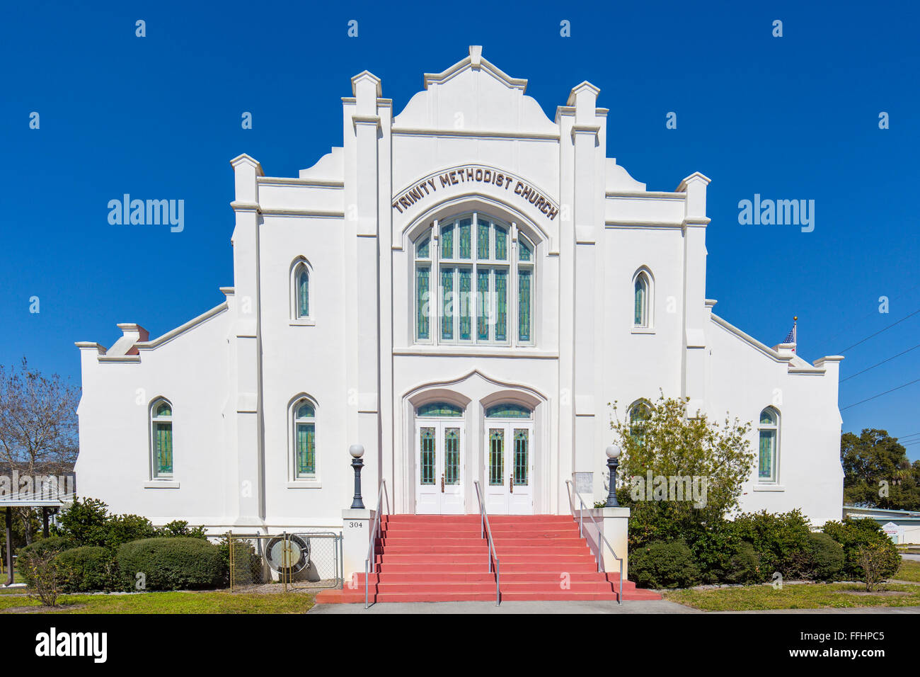 Trinity United Methodist Church in old historic town of Arcadia Florida Stock Photo