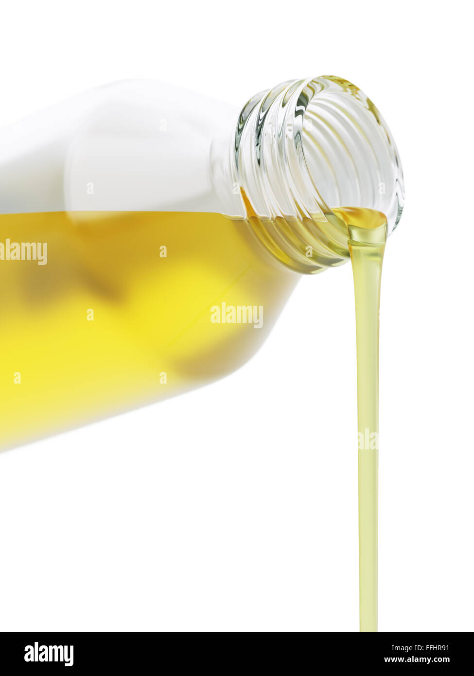 Pouring vegetable oil out of a glass bottle Stock Photo Alamy
