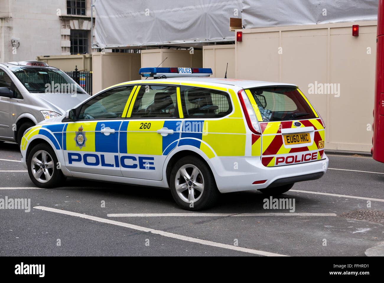 A British Patrol Car in London, United Kingdom. Stock Photo