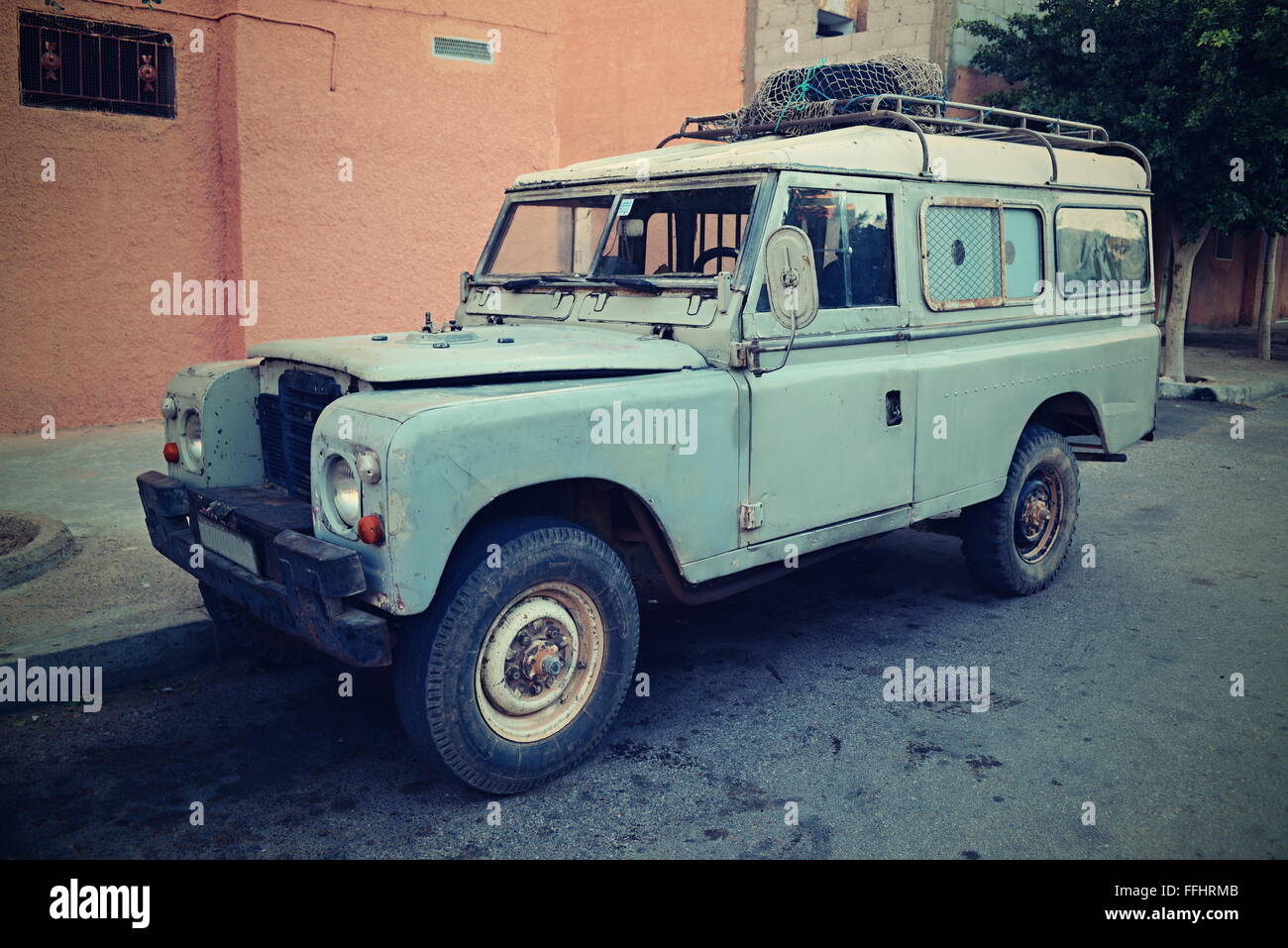 nice vintage offroad car in Morocco near Mhamid Stock Photo Alamy