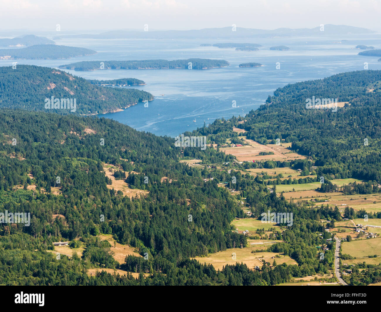View from Baynes Peak at the summit of Mount Maxwell, Salt Spring